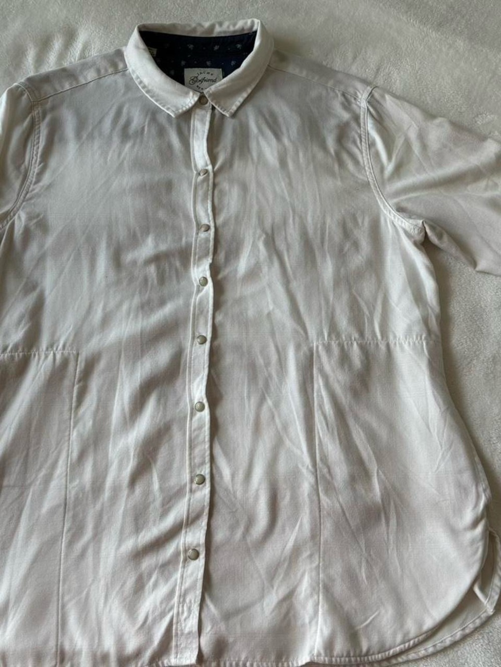 JACHS Girlfriend Cream Button-Down Shirt